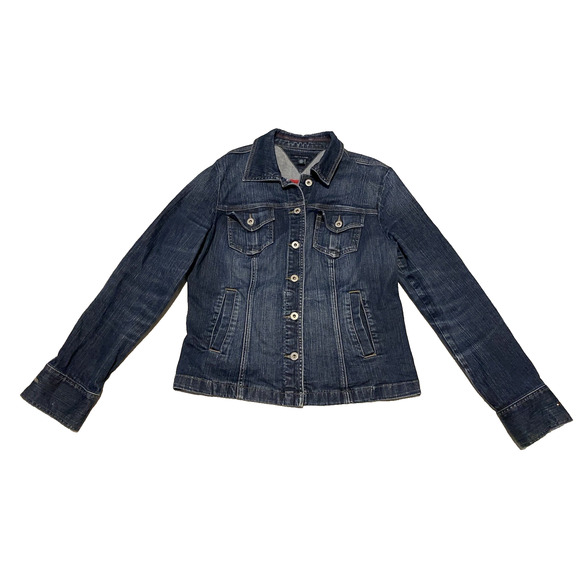 Tommy Hilfiger Jean Jacket Womens Large Western Cowgirl Festival Denim Jacket - Picture 4 of 16